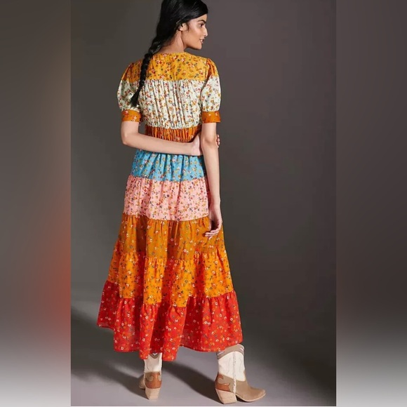 Anthropologie Tiered True Colorful Maxi Dress - Picture 4 of 11